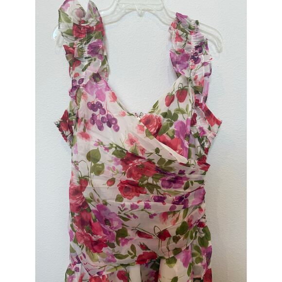 Abercrombie & Fitch Ruffle High Low Floral
Maxi Dress XL Pink - Picture 4 of 7